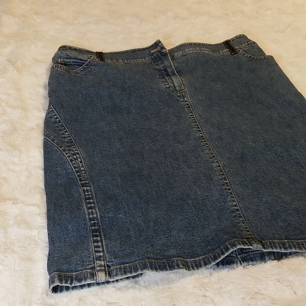 Tahari Jean Denim Y2K Pencil Skirt Size 8 Cotton Blend Stretch - Picture 2 of 8